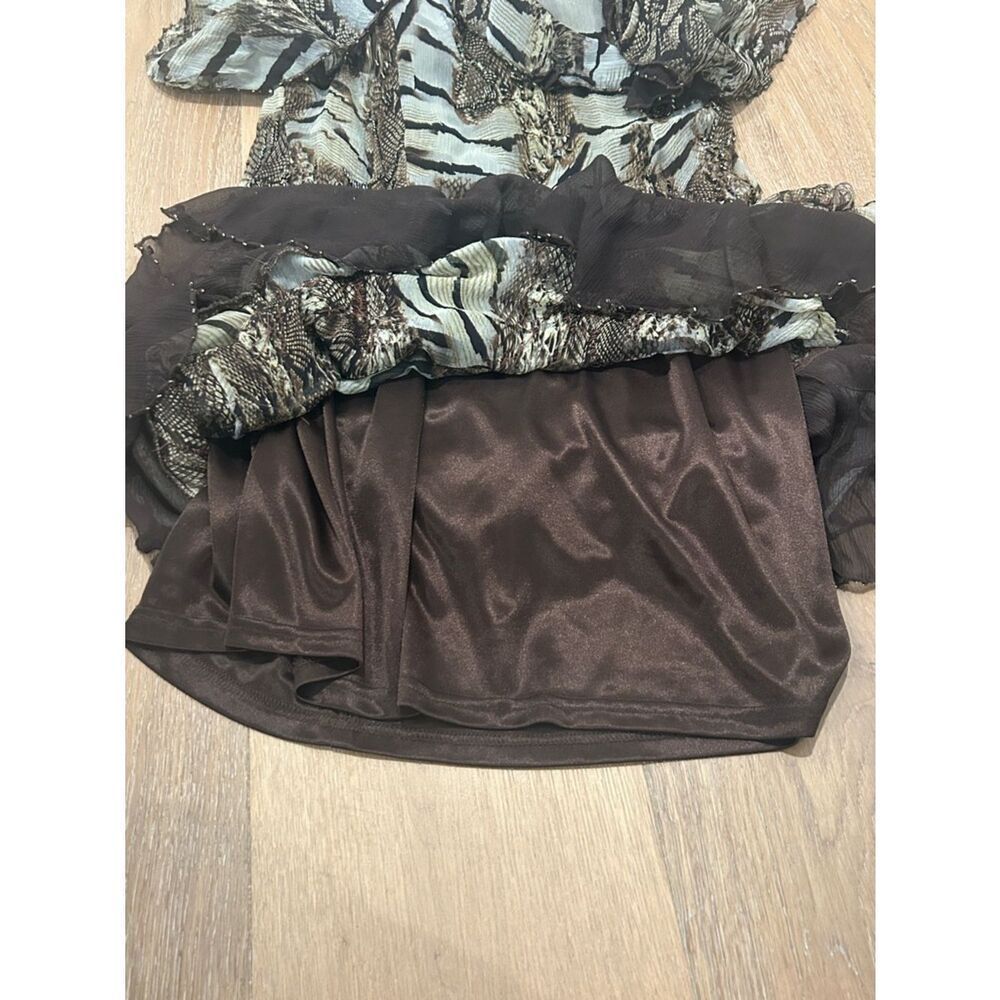 Alberto Makali Animal Print Cocktail Dress w Matching Shawl - Picture 11 of 14